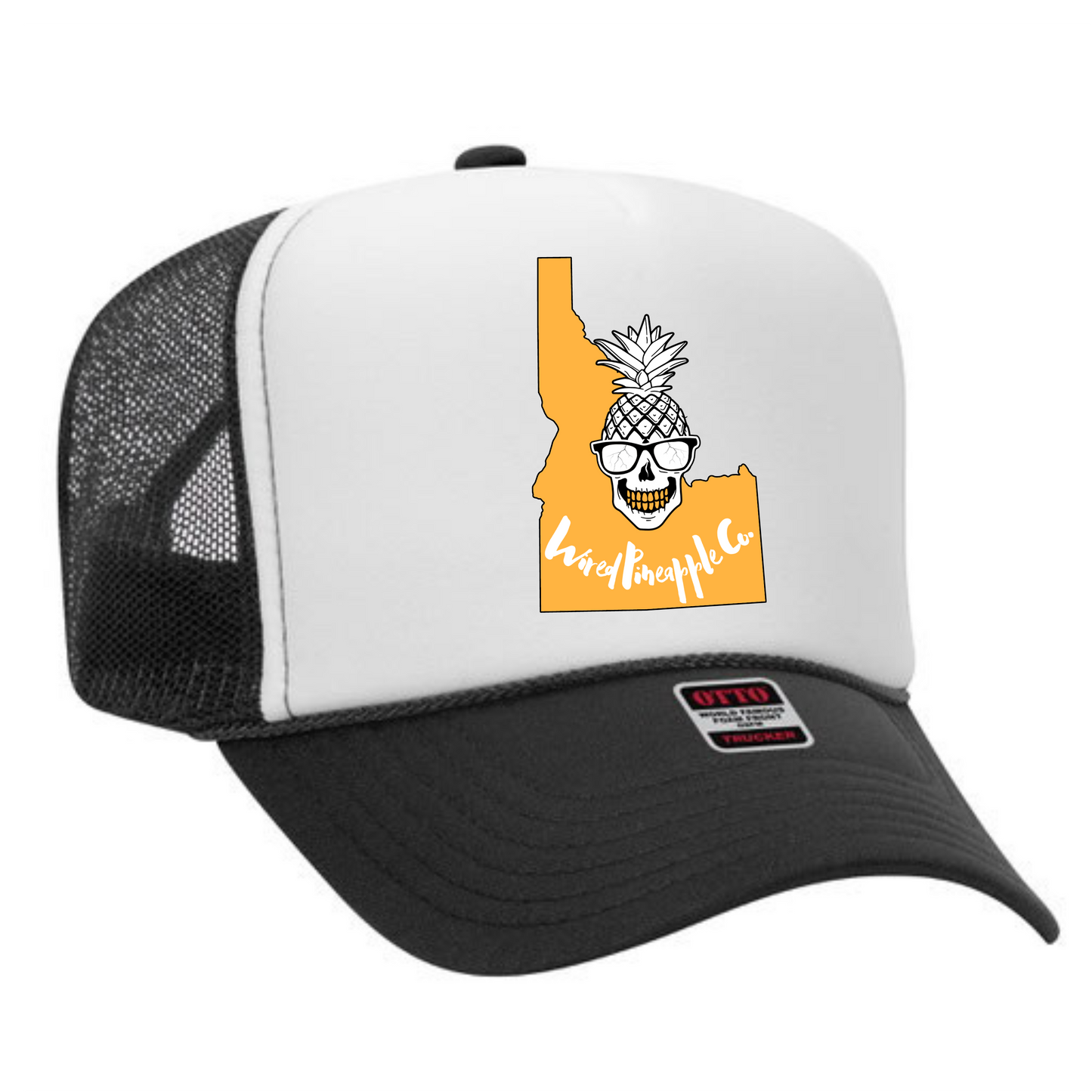 Wired Pineapple Co Idaho Orange Trucker Hat