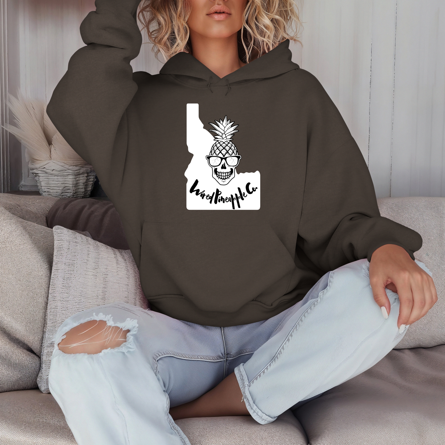 Wired Pineapple Co Idaho White Hoodie