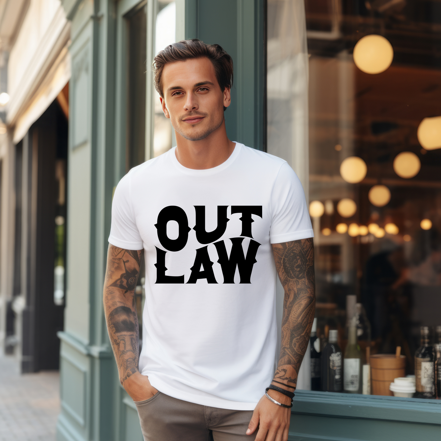 Outlaw Black Print Tshirt