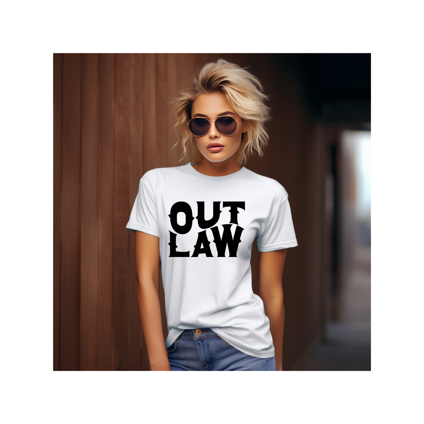 Outlaw Tshirt Black Print